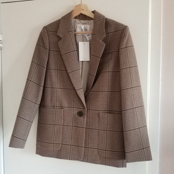 Aritzia Wilfred Mariposa Blazer Plaid XXS - Picture 2 of 11